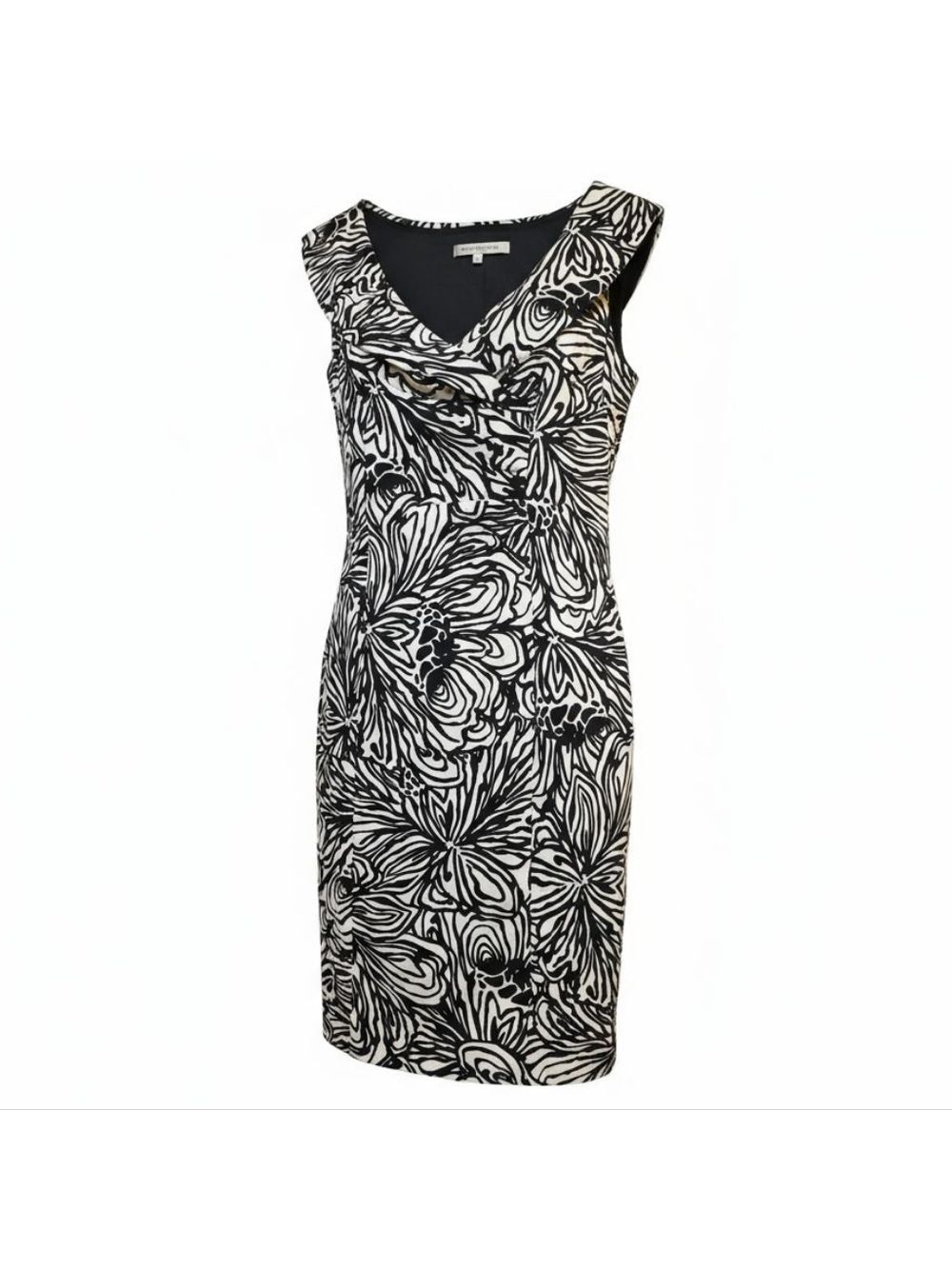 Evan Picone Black and White Midi Dress